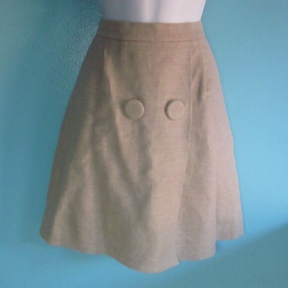 Phillip Lim 3.1 Silk Lined Tan Linen Skirt Size 0  with 28" Waist Rear Zipper - Picture 9 of 10